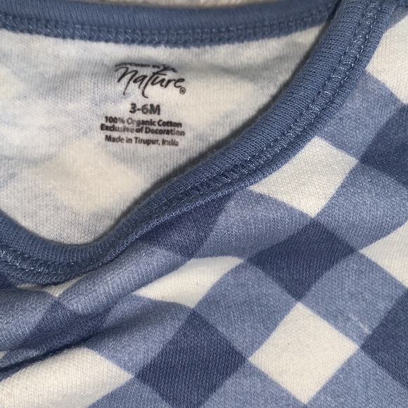 Touched by Nature 3-6M Blue Check Dress EUC Organic Cotton - Picture 7 of 8